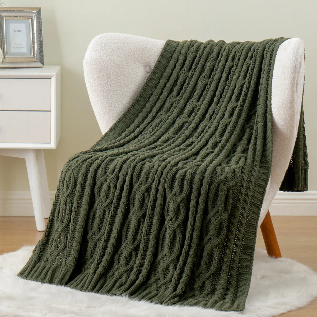 Knitted Luxury Chenille Throw, 51x67 Inch, Woven Knit Throw Blanket for Chair, Super Soft Warm De... | Wayfair North America