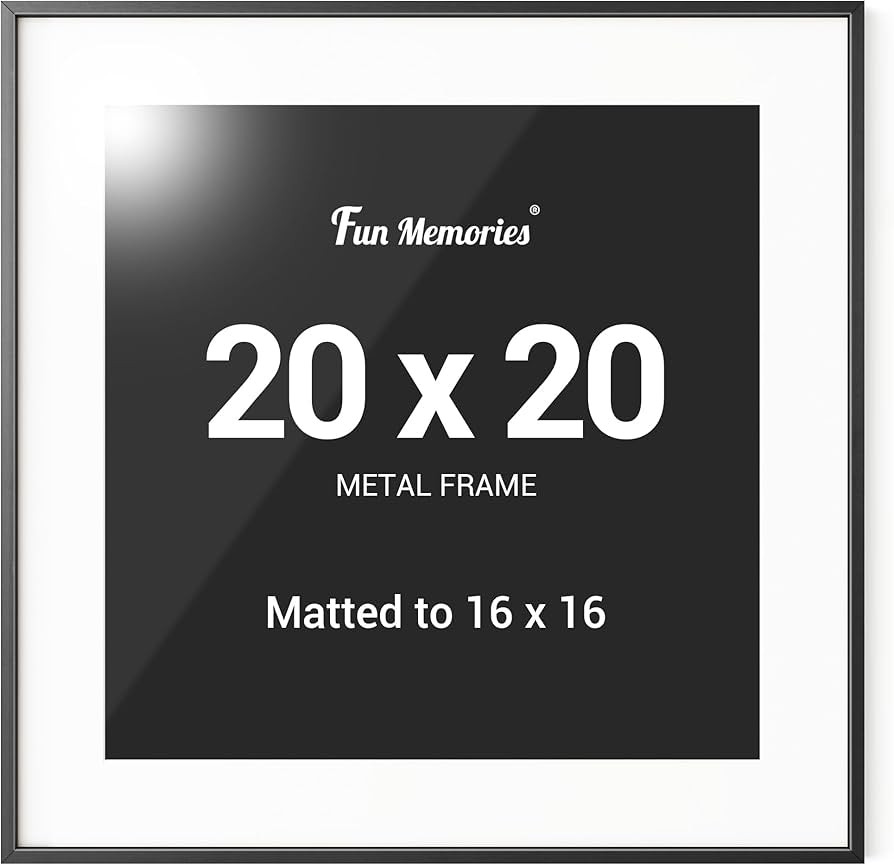 Fun Memories 20x20 Black Frame - 20x20 Picture Frames Matted to 16x16- Square Photo Frame, Wall H... | Amazon (US)