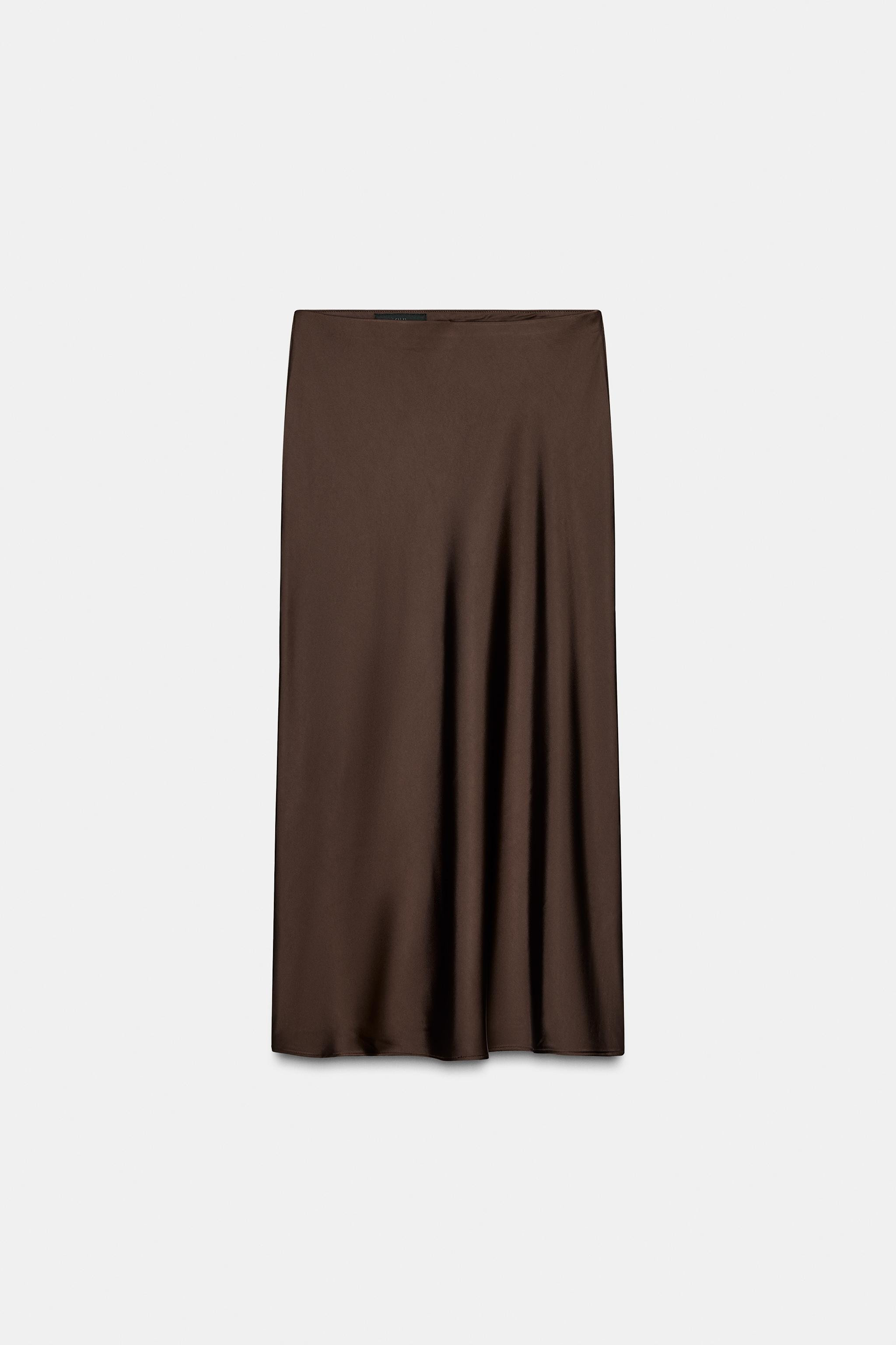 SATIN EFFECT MIDI SKIRT | Zara US