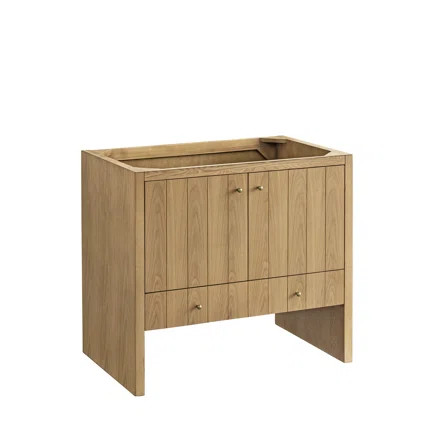 James Martin Vanities Hudson 35.88" Single Bathroom Vanity Base Only in Light Natural Oak | Wayfa... | Wayfair North America