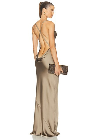 Cross Back Bias Gown | FWRD 