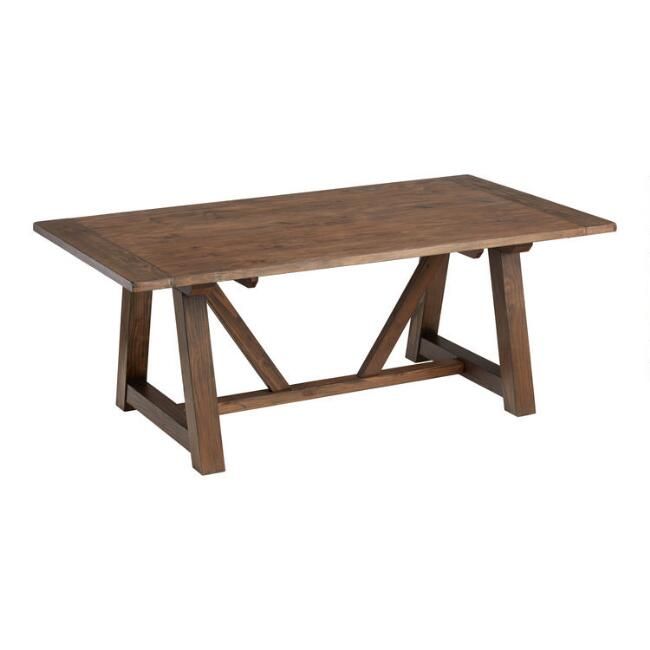 Smoke Brown Farmhouse Leona Extension Dining Table | World Market