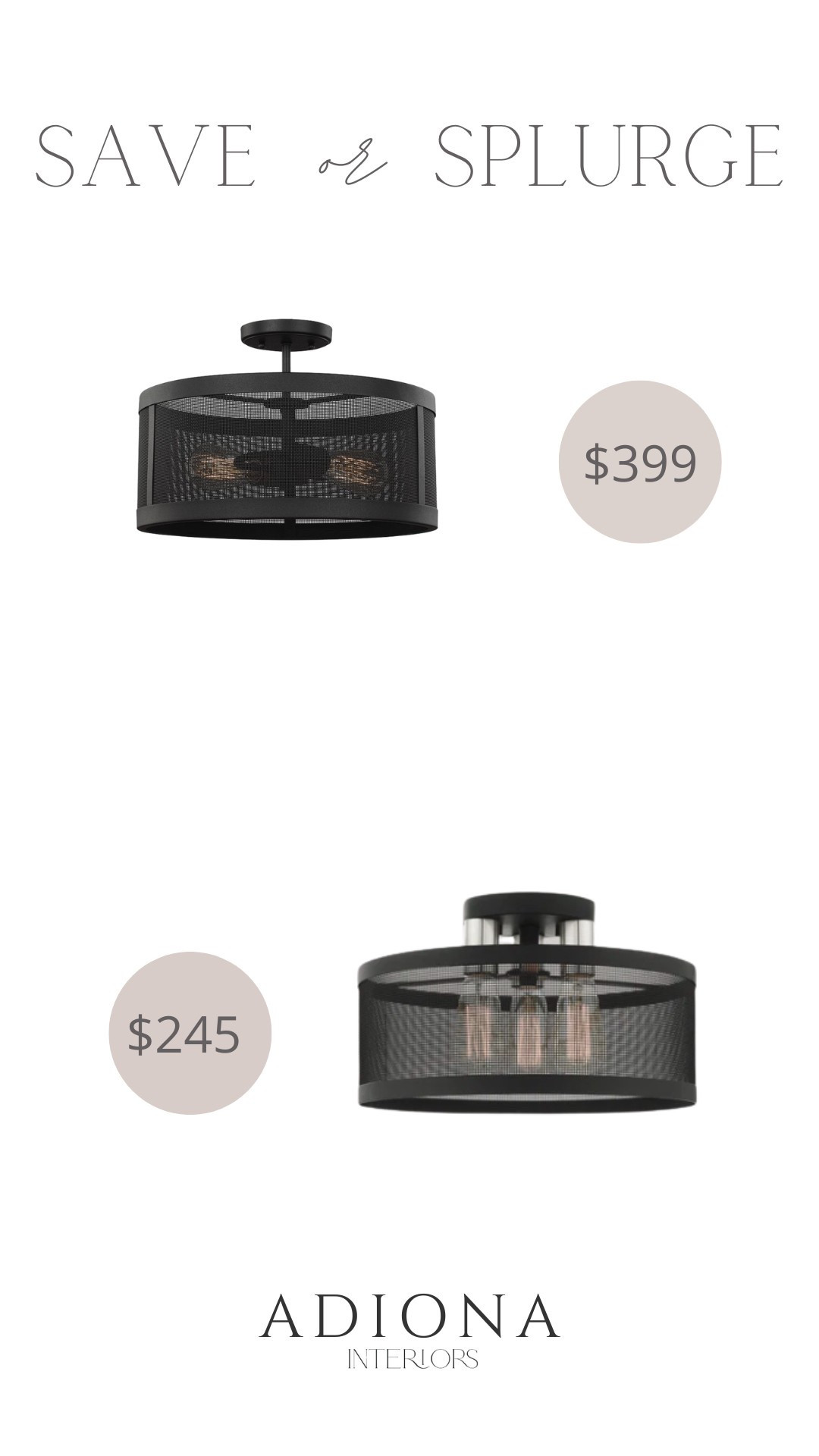 Save or splurge metal flush mount 

Lighting, budget find, home decor, wayfair, pottery barn 

#LTKHome #LTKSaleAlert #LTKSeasonal