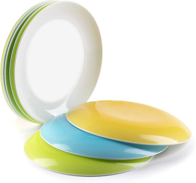 Maxi Nature Plastic Dinner Plates Set of 8 - Reusable, Unbreakable, Lightweight Plates - Microwav... | Amazon (US)