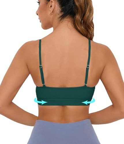 Comper Sports Bra for Women Wirefree Racerback Workout Bras Sexy Thin Straps Yoga Sport Bras with... | Amazon (US)