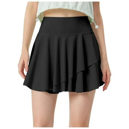 Tennis Skirts for Women Women s Sun Skort Ice Cool Blocking Two in one Chafing Tennis Skirt for Sports & Fitness Skirts for Women(Color:Black Size:S) | Walmart (US)
