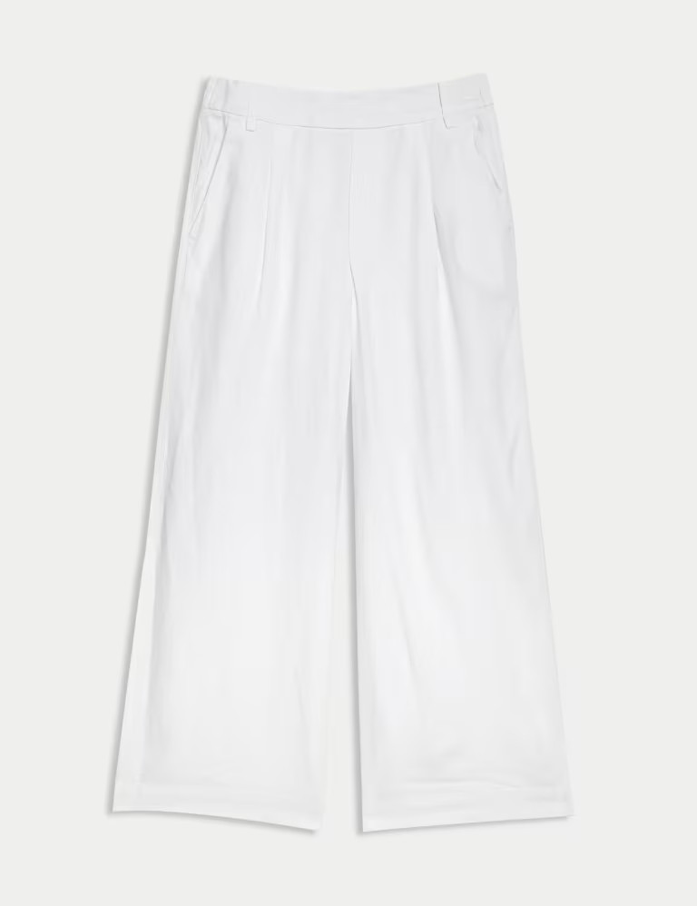 Linen Rich Wide Leg Cropped Trousers | Marks & Spencer (UK)