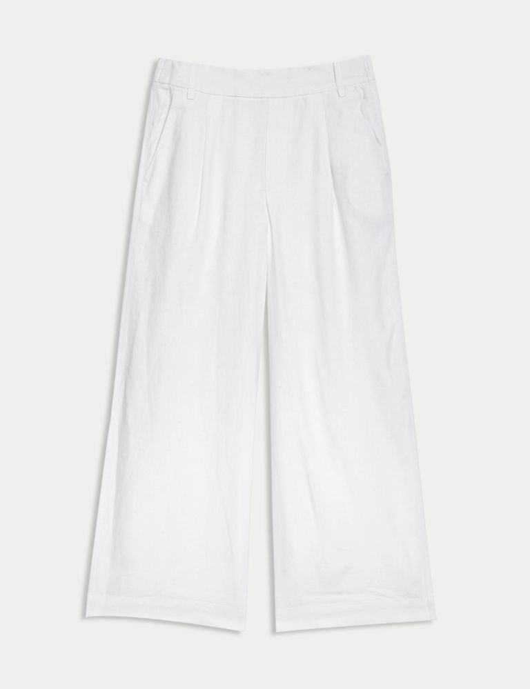 Linen Rich Wide Leg Cropped Trousers | Marks & Spencer (UK)