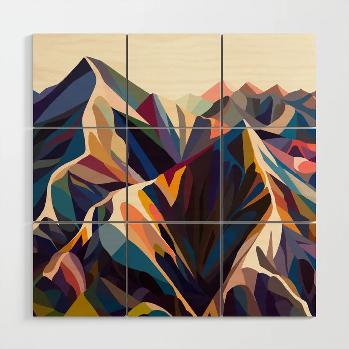 Mountains original Wood Wall Art | Society6
