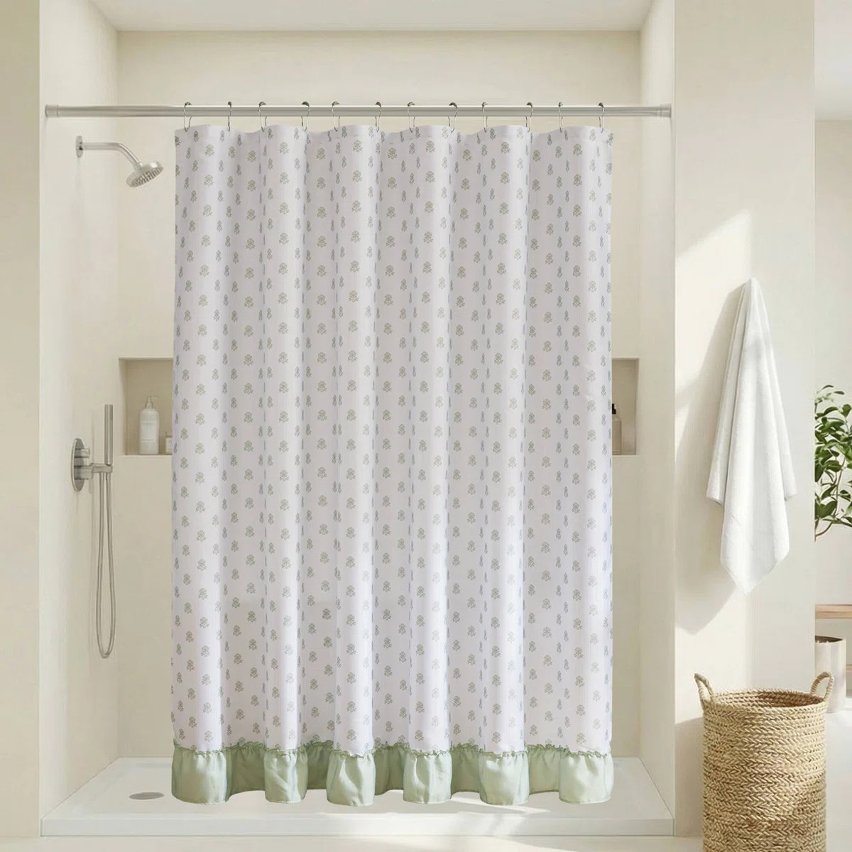 Savanna Floral Ruffle Shower Curtain Set | Wayfair North America