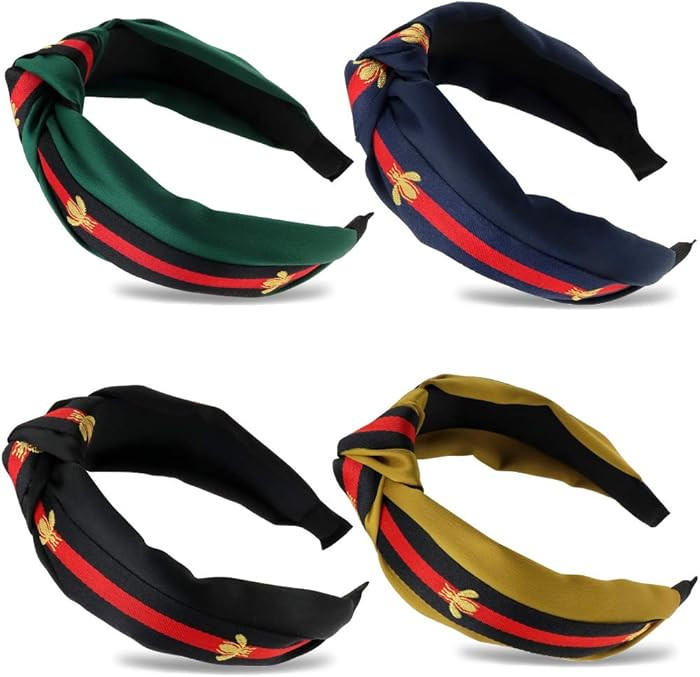 NODG 4 Pieces Knotted Headbands Turban for Women Wide Boho Diademas Para Mujer Womens Hair Knot G... | Amazon (US)