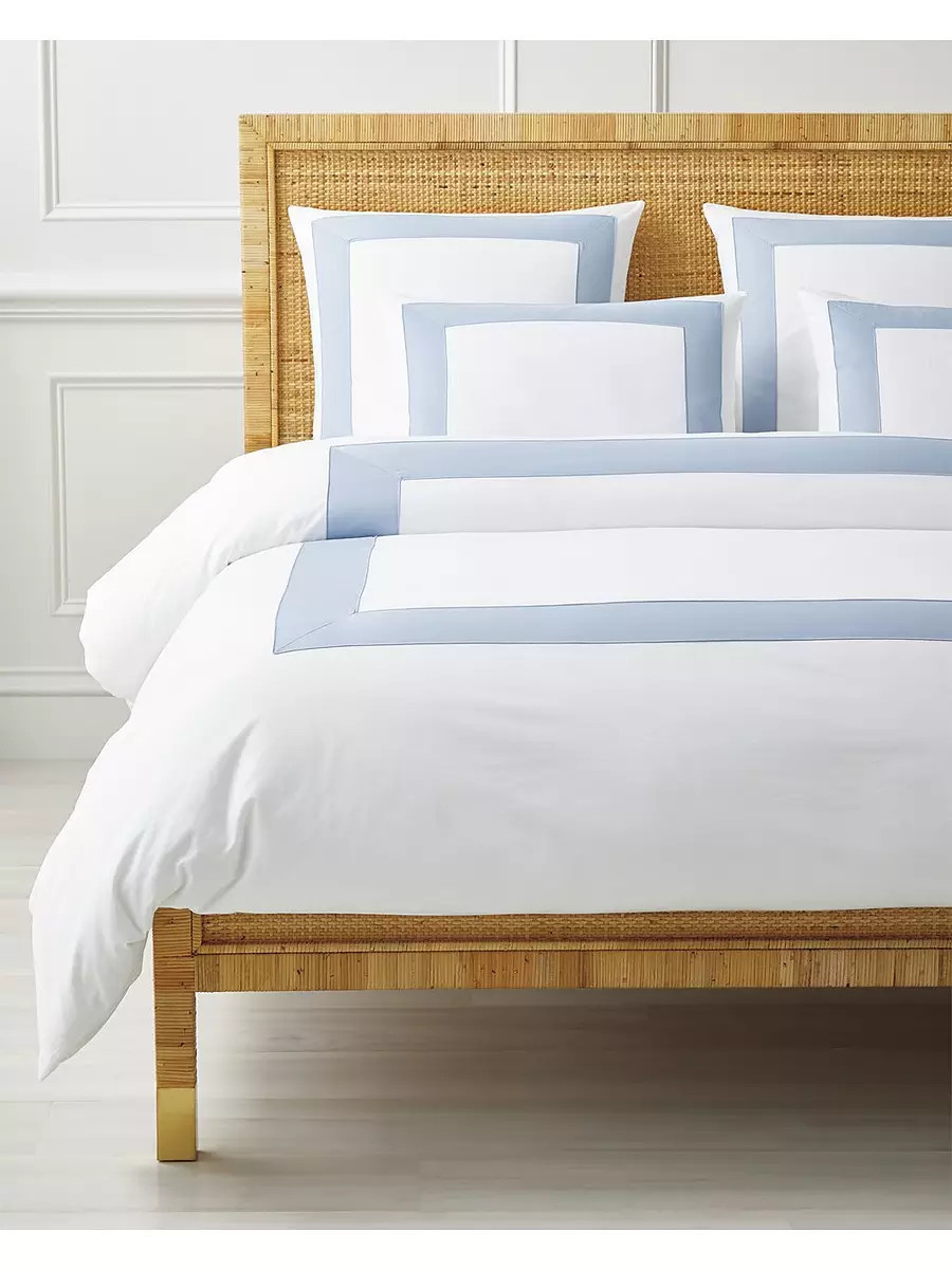 Beach Club Border Percale Duvet Cover | Serena and Lily