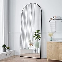 Manocorro Arched Full Length Mirror, Floor Mirror with Stand, 65"×24" Full Body Mirror, Hanging or L | Amazon (US)
