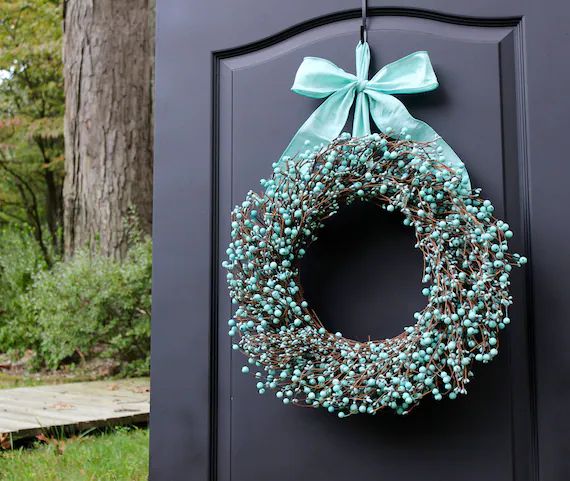 Turquoise Wreath  Robin's Egg Blue Wreath  Year Round | Etsy | Etsy (US)