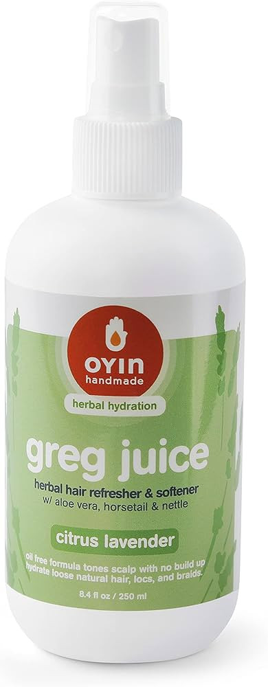 Oyin Handmade Greg Juice Hydrating Herbal Leave-In Hair Tonic | Aloe Vera, Horsetail & Lavender B... | Amazon (US)