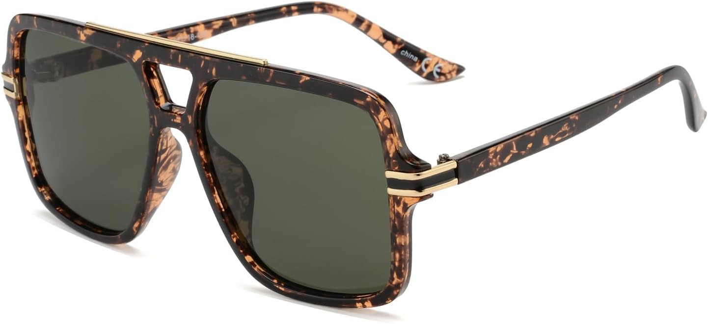 OUWEN Retro Oversized Polarized Square Sunglasses Womens Mens OW2237 | Amazon (US)