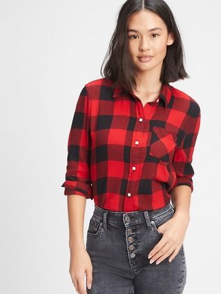 Drapey Plaid Shirt | Gap Factory