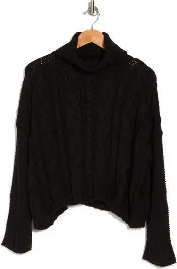 Turtleneck Cable Knit Crop Sweater | Nordstrom Rack
