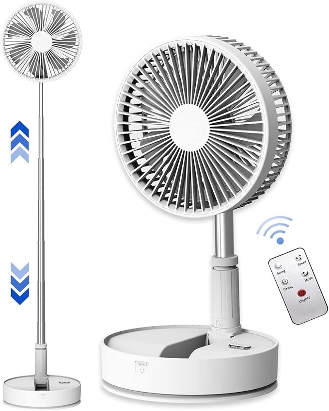 Oscillating Fan with Remote Control, 7200mAh Rechargeable Battery Operated Travel Fan for Camping... | Amazon (US)