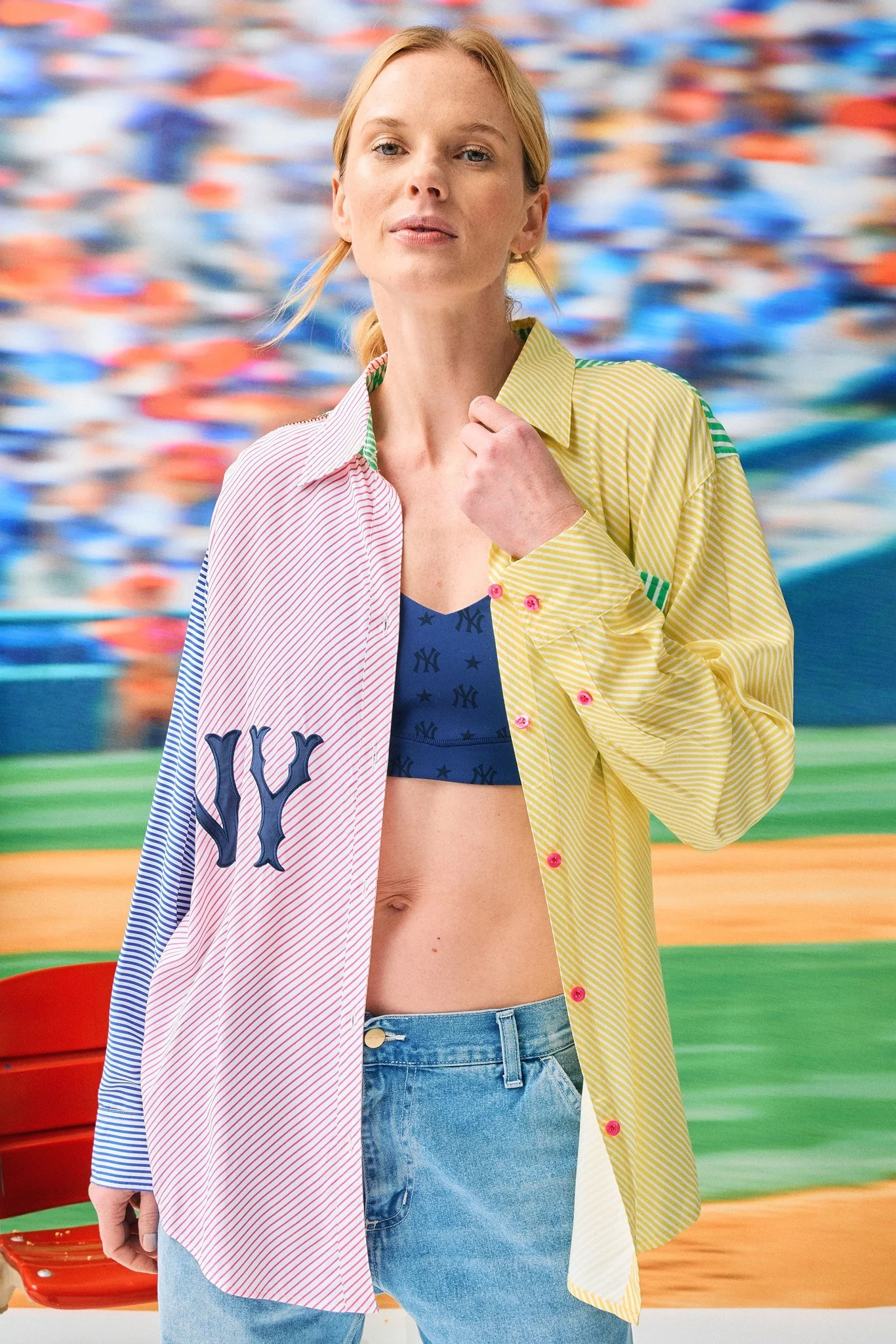 Yankees Button Down in Stripes | Terez