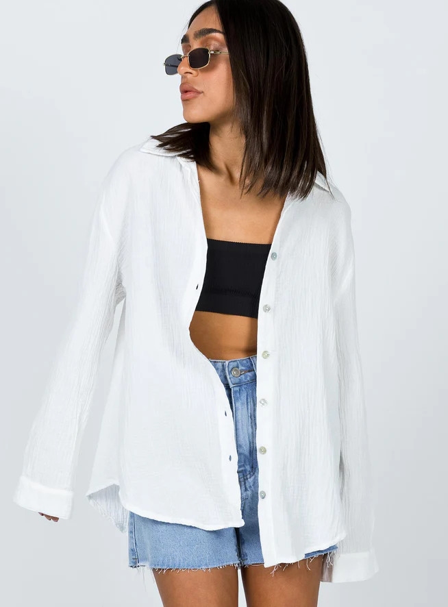 Mahalia Shirt White | Princess Polly US