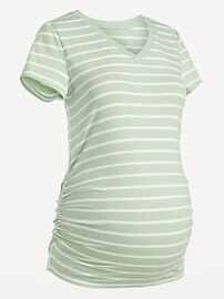 Maternity V-Neck Side-Shirred T-Shirt | Old Navy (US)