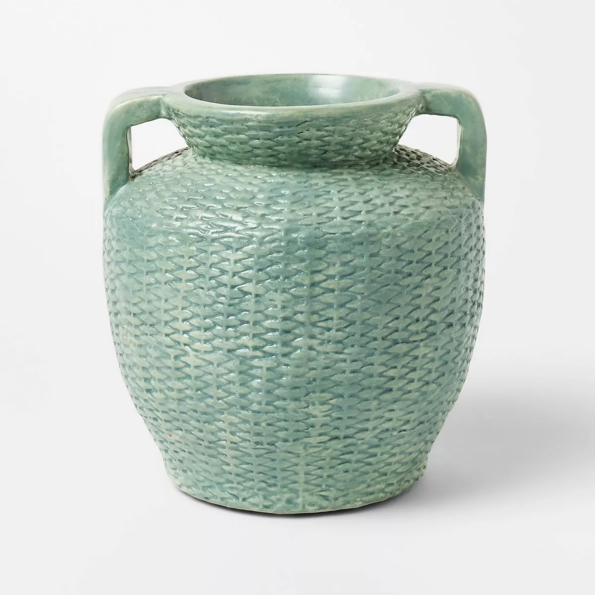 Large Woven Texture Ceramic Vase Blue - Threshold™ designed with Studio McGee | Target