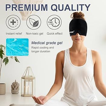 EXQUISLIFE Migraine Headache Relief Cap, Gel Ice Head Wrap, Hot and Cold Therapy, Headache Eyes M... | Amazon (US)