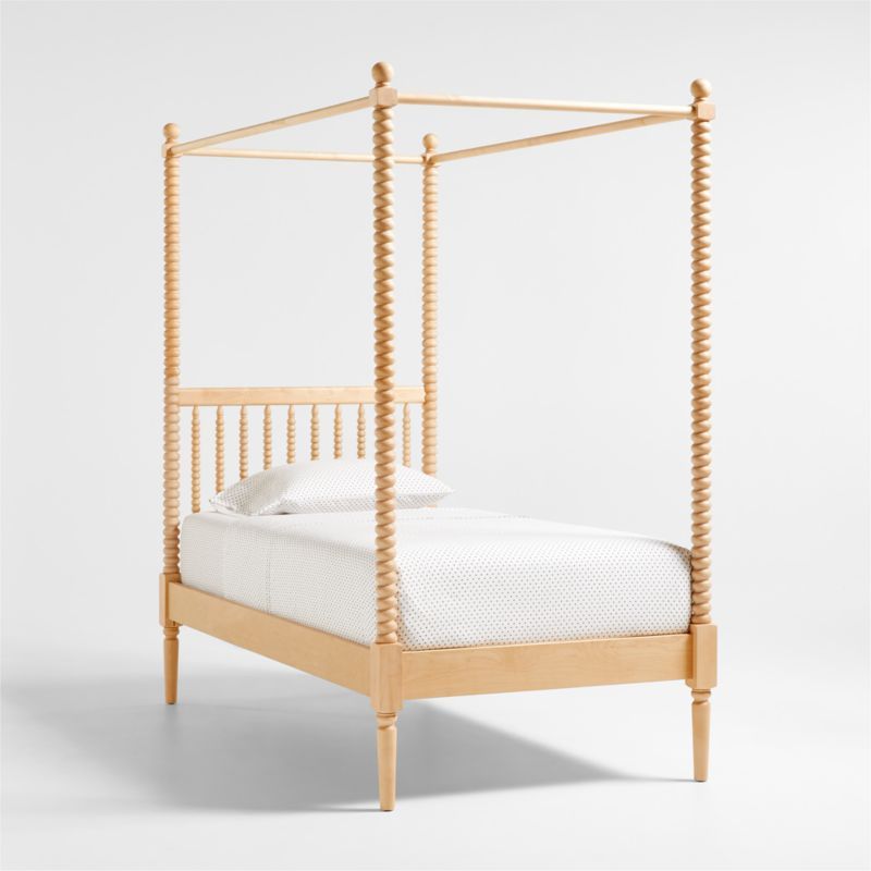 Jenny Lind Kids Maple Wood Spindle Canopy Twin Bed | Crate & Kids | Crate & Barrel