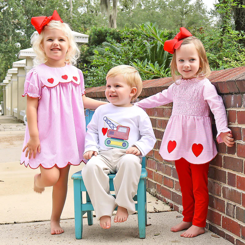 Cute Heart Pink Gingham Amelia Dress | Classic Whimsy