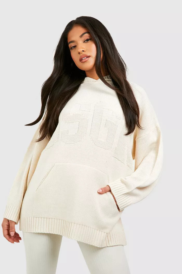 Petite Dsgn Knitted Hoodie | Boohoo.com (UK & IE)