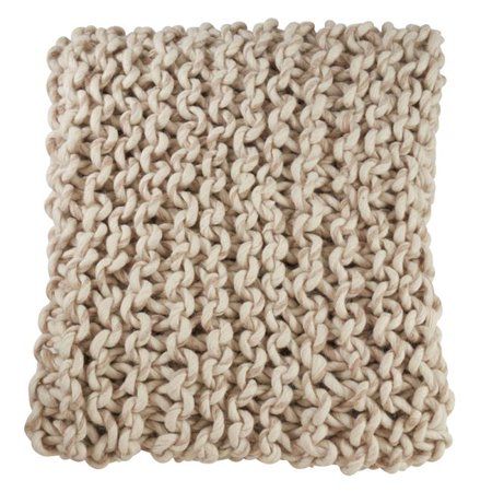 Saro Lifestyle TH551.N5060 50 x 60 in. Chunky Cable Knit Premium Wool Throw Blanket Natural | Walmart (US)