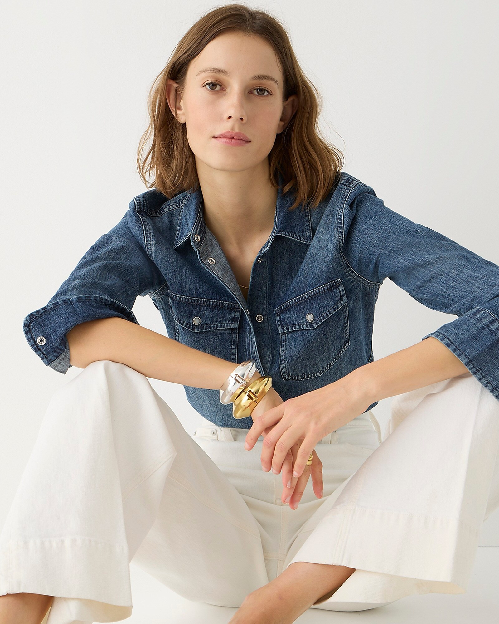 Slim-fit chambray shirt | J. Crew US