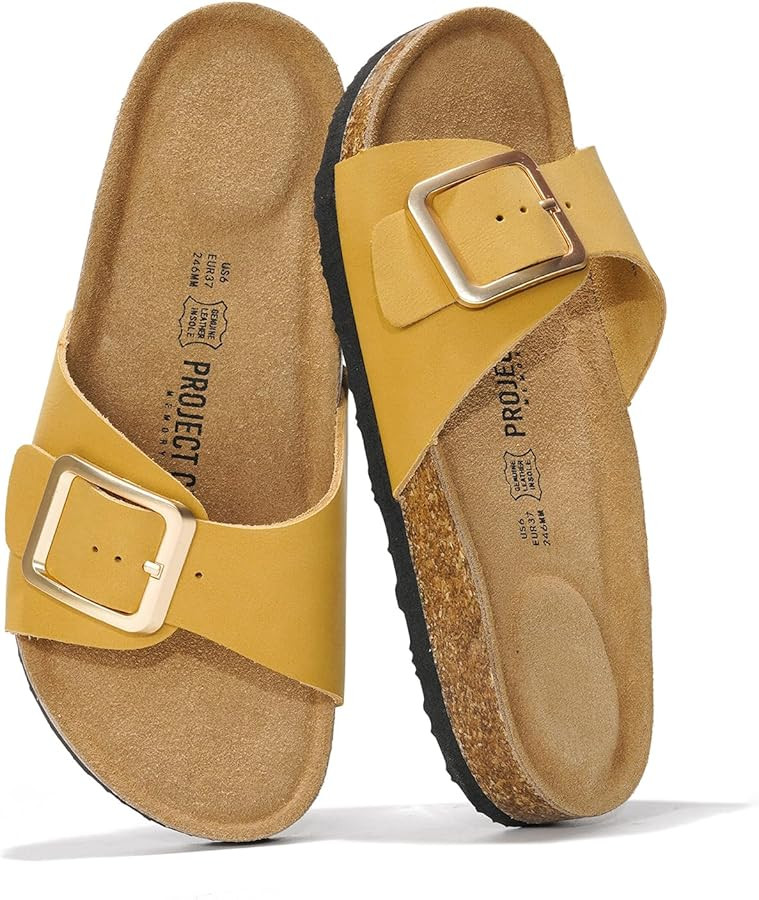 Project Cloud 100% Genuine Leather Sandals Women Dressy Beach Essentials Slides for Women Footwea... | Amazon (US)