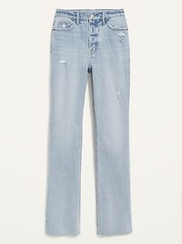 Extra High-Waisted Button-Fly Kicker Boot-Cut Cut-Off Jeans for Women | Old Navy (US)