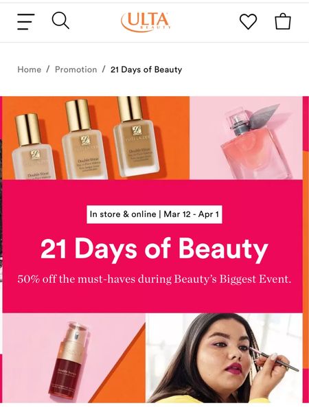 ULTA 21 days of beauty favorites 

#LTKbeauty