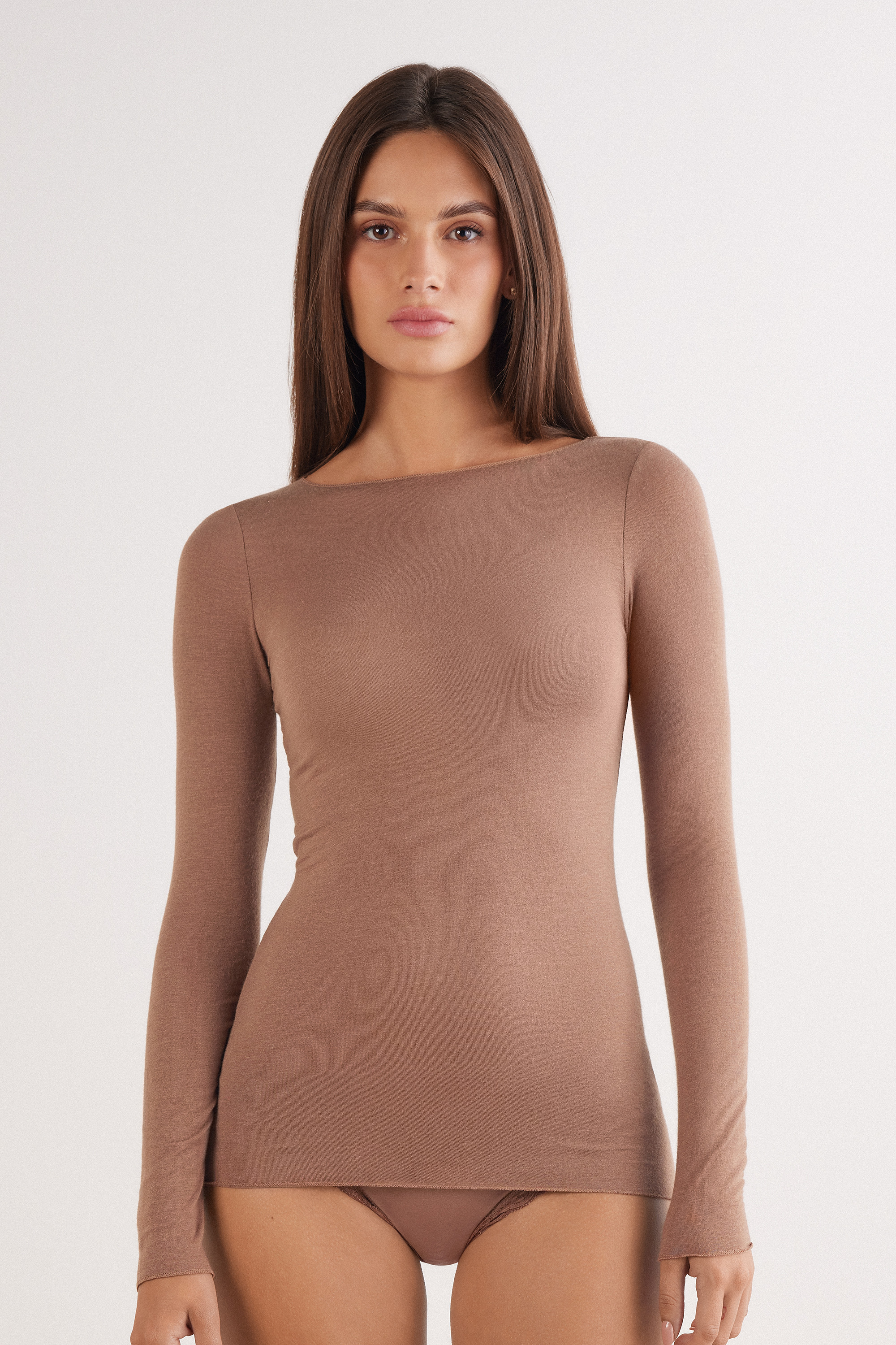Sheer Cashmere Boat Neck Shirt | Intimissimi | Intimissimi (US)
