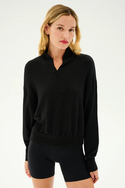 Birdie Fleece Half Zip - Black | SPLITS59 | Splits59.com