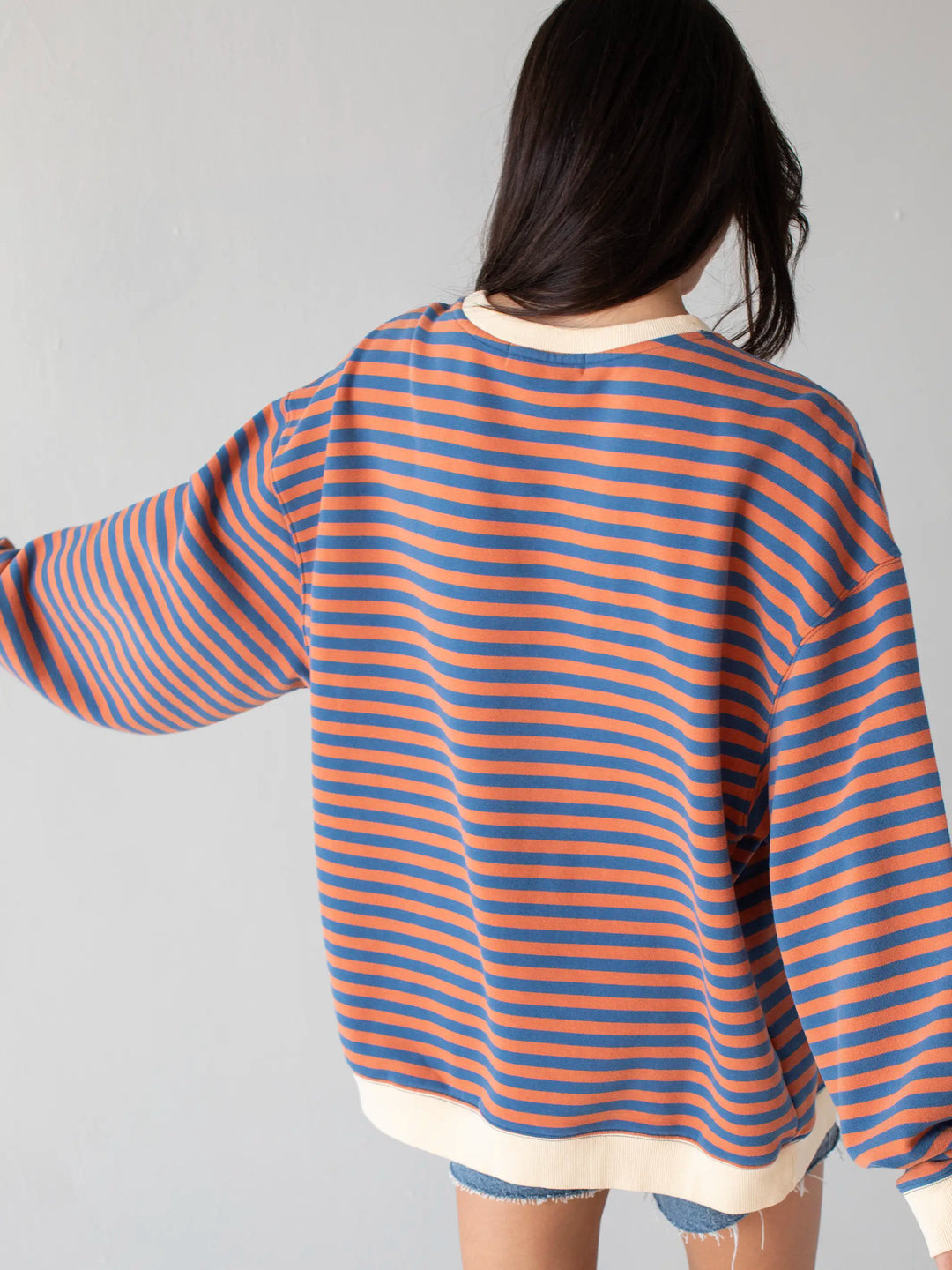 Oversized Striped Crewneck - Sunset Canyon | Natural Life