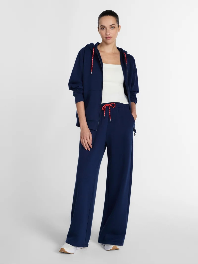 Athletic Works Women's Wide Leg Fleece Pants, 30'' Inseam, Sizes XS-XXXL | Walmart (US)