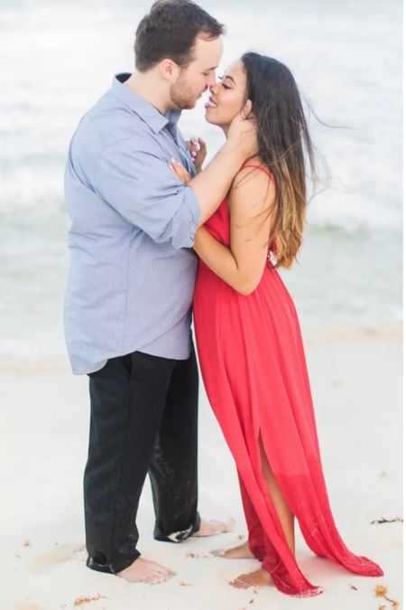 This red maxi dress is perfect for beach engagement photos!

#LTKunder100 #LTKFind #LTKU