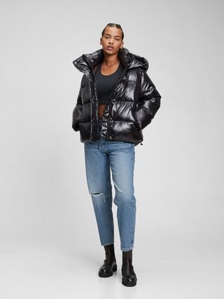 100% Recycled Polyester Relaxed Heavyweight Cropped Puffer Jacket | Gap (US)