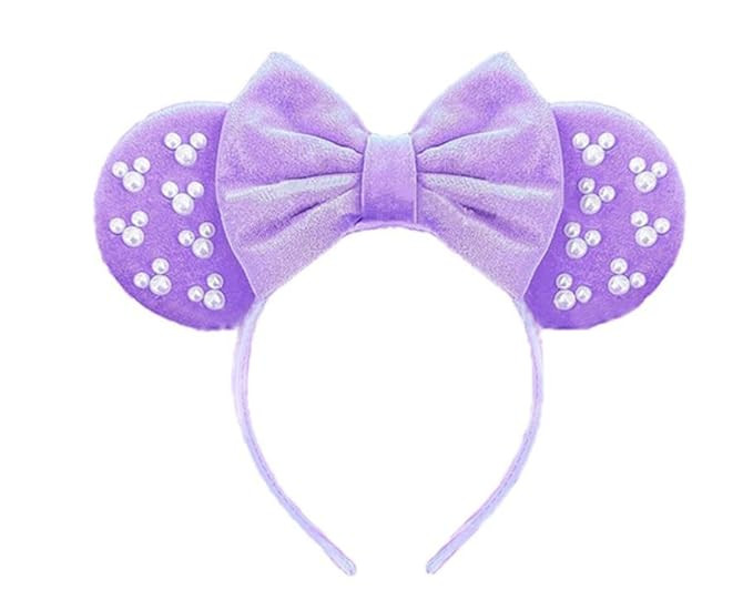 Eissya Minnie Ears Headband, Fashion Headband, Hairtie (Purple-Pearl, Medium) | Amazon (US)