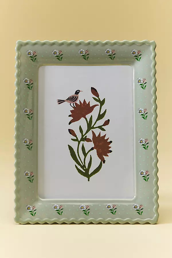 Georgia Floral Ceramic Frame | Anthropologie (US)