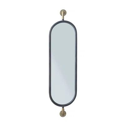Oval Metal Framed Wall Mirror with Brackets | Wayfair North America