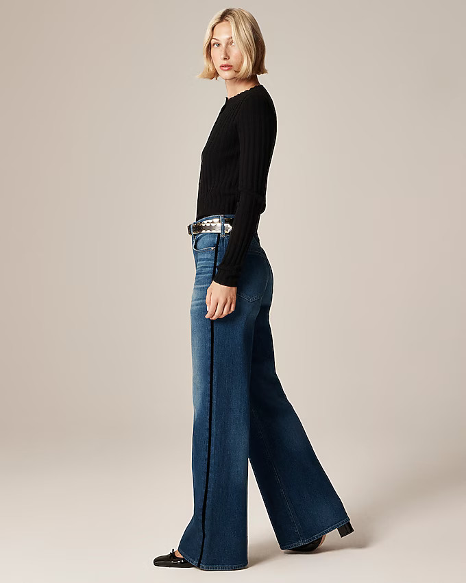 Denim trouser jean with velvet stripe | J. Crew US