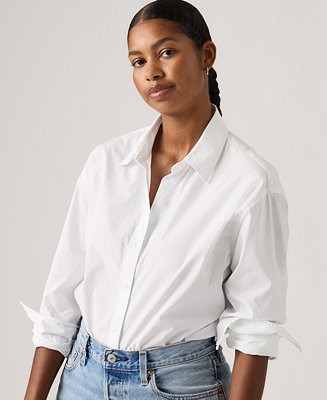Women's Point Collar Long-Sleeve Shirt | Macy's