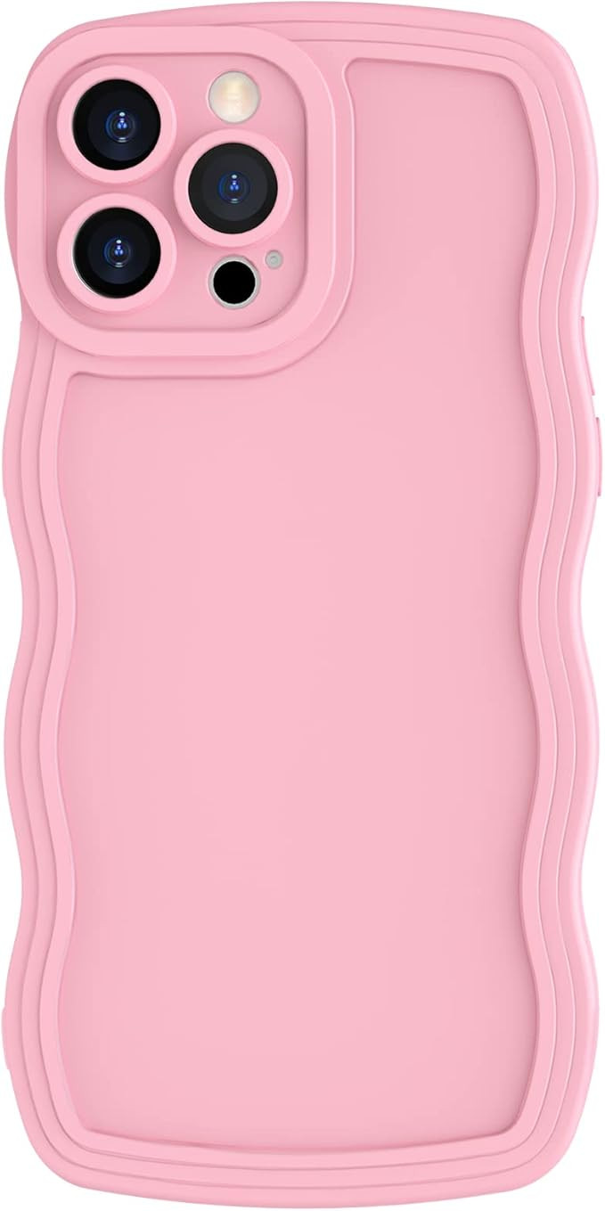 Anuck Case for iPhone 13 Pro Max Case Wave, Curly Frame Design for Women Girls, Cute Wavy Solid C... | Amazon (US)