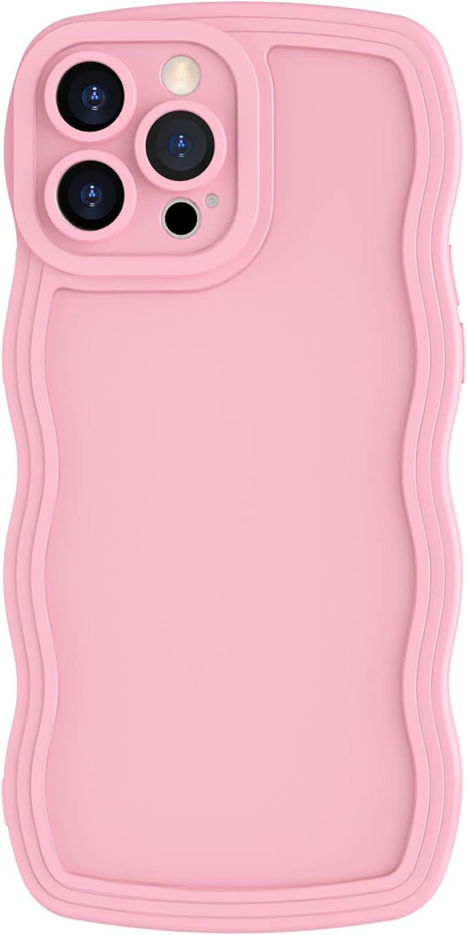 Anuck Case for iPhone 13 Pro Max Case Wave, Curly Frame Design for Women Girls, Cute Wavy Solid C... | Amazon (US)