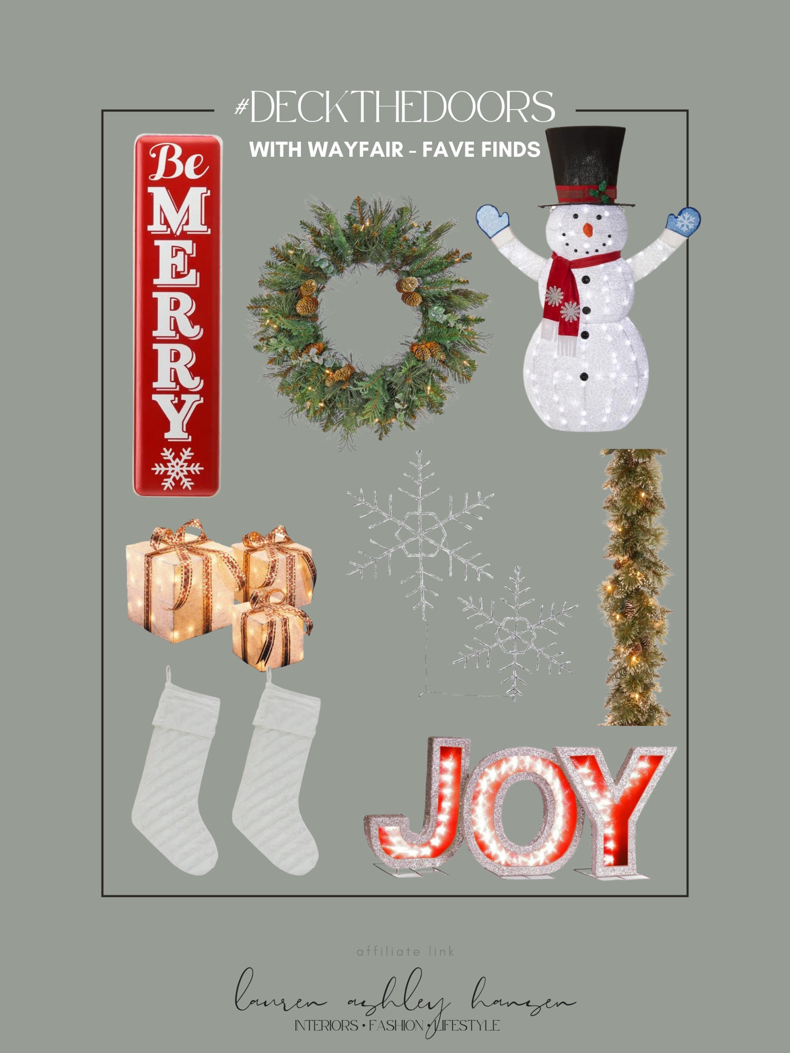 A few of my favorite items to add a festive touch to your front porch or entryway! Be sure to enter Wayfair’s Deck The Doors sweepstakes for a chance to win a $1000 gift card! 

HOW TO ENTER:
1- follow @wayfair on Instagram
2- upload at least one in-feed Instagram post that includes your holiday/festive doorway or entryway décor
3- tag @wayfair and add the hashtags #DeckTheDoors and #WayfairContest
@wayfair #DeckTheDoors #wayfairpartner

#LTKSeasonal #LTKhome #LTKHoliday